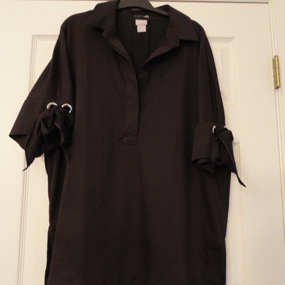 Chicos size 3 Black short sleeve shirt WORN ONCE
